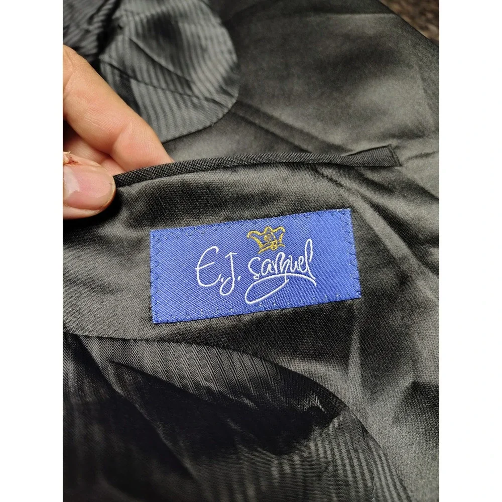 EJ Samuel Mens Black Two Button Peak Lapel Tuxedo Jacket Blazer 36S Formal Event